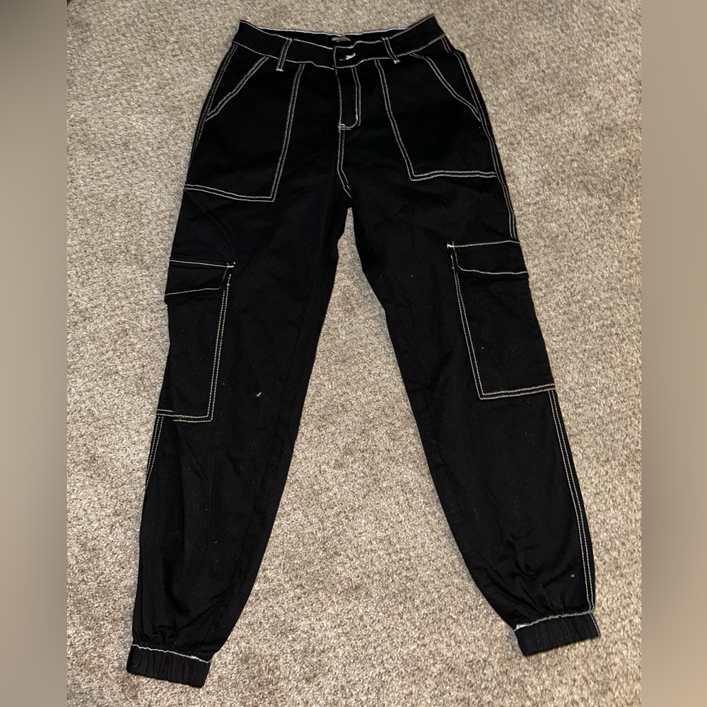 American bazi brand black and white seam pants size md